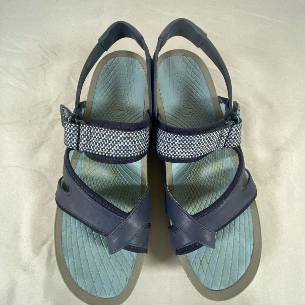 Baretraps Brinley Blue and Gray Strappy Sandals, Size 7.5